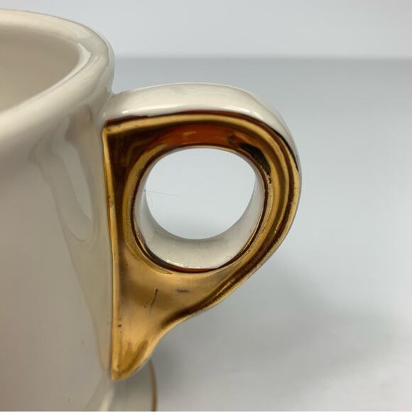 Anthropologie Monogram White Gold Letter C Initial Coffee Tea Mug Shaving Cup - Picture 2 of 5